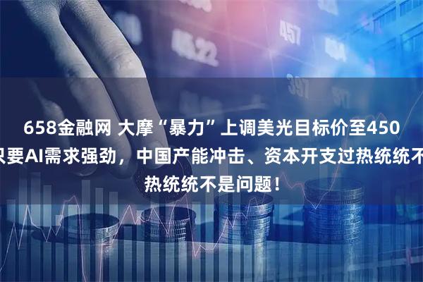 658金融网 大摩“暴力”上调美光目标价至450美元：只要AI需求强劲，中国产能冲击、资本开支过热统统不是问题！
